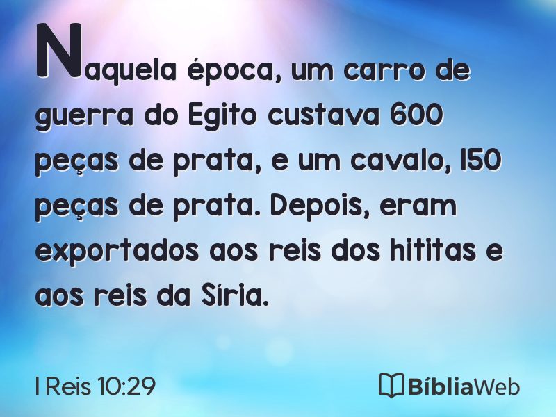 I Reis 10:29 em imagem para compartilhar