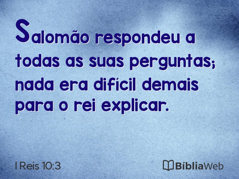 I Reis 10:3 em imagem para compartilhar