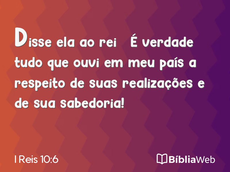 I Reis 10:6 em imagem para compartilhar