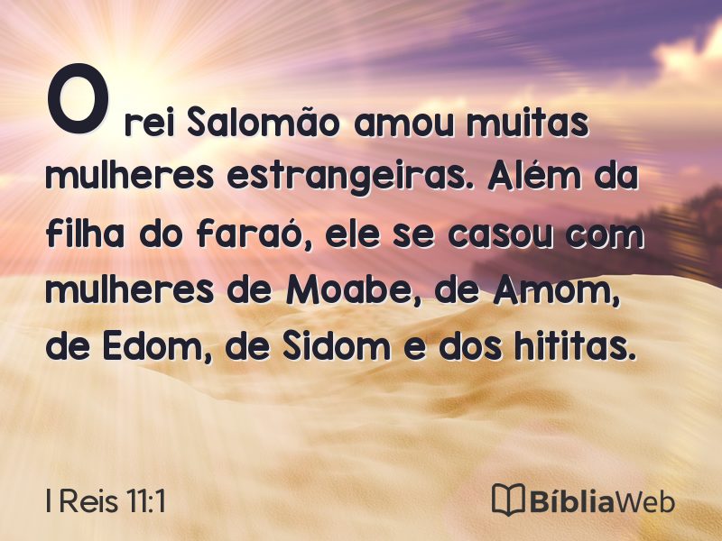 I Reis 11:1 em imagem para compartilhar