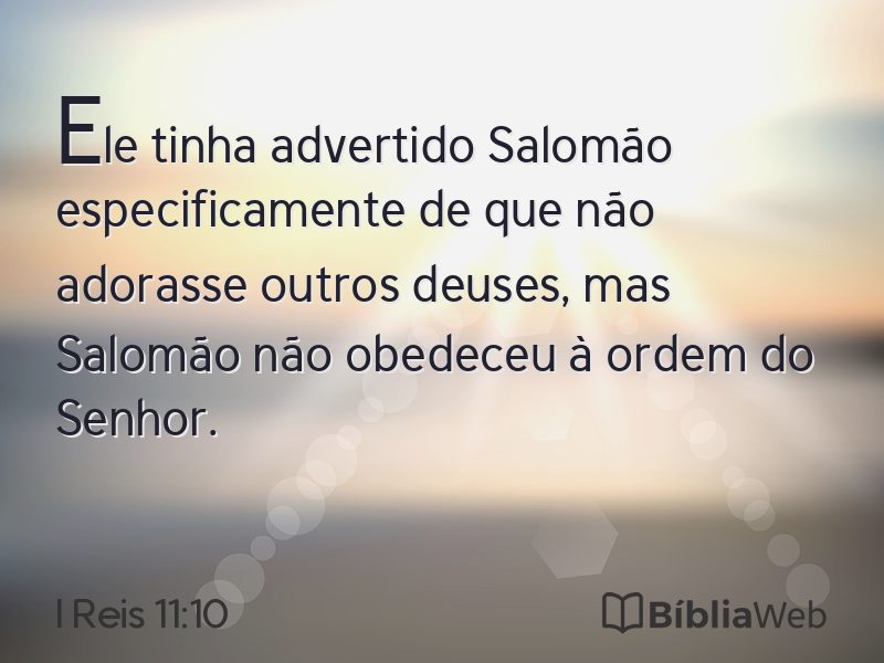 I Reis 11:10 em imagem para compartilhar