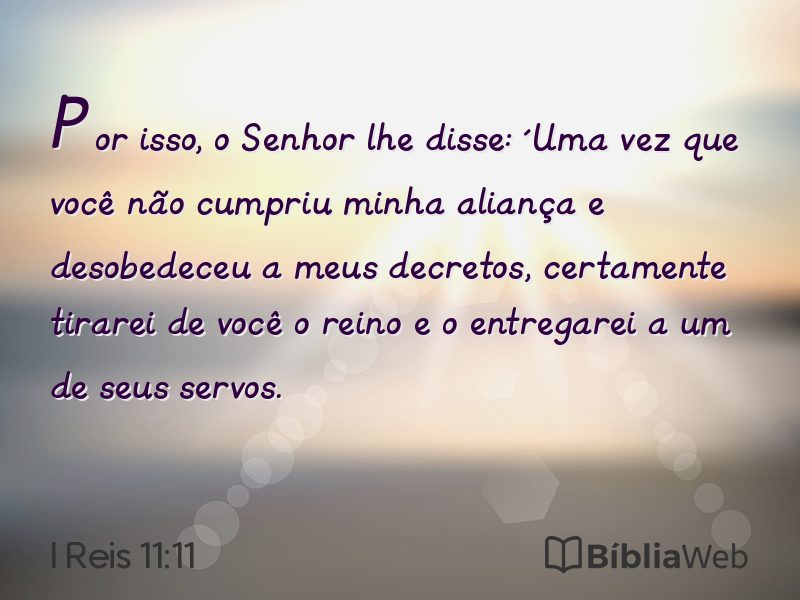 I Reis 11:11 em imagem para compartilhar