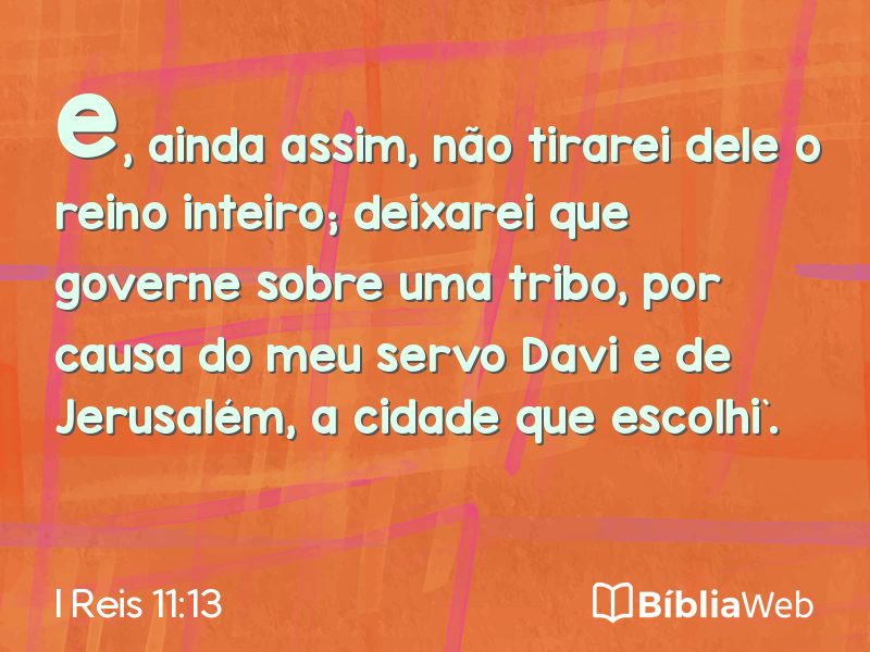 I Reis 11:13 em imagem para compartilhar