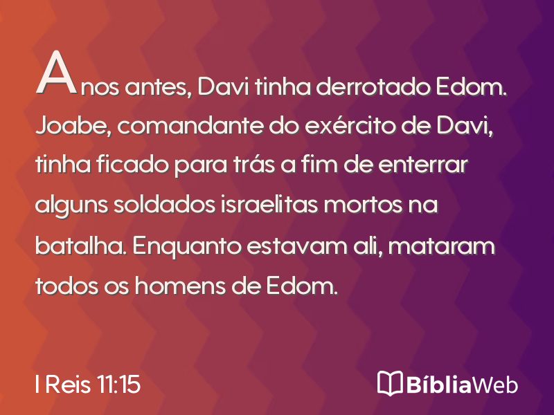 I Reis 11:15 em imagem para compartilhar