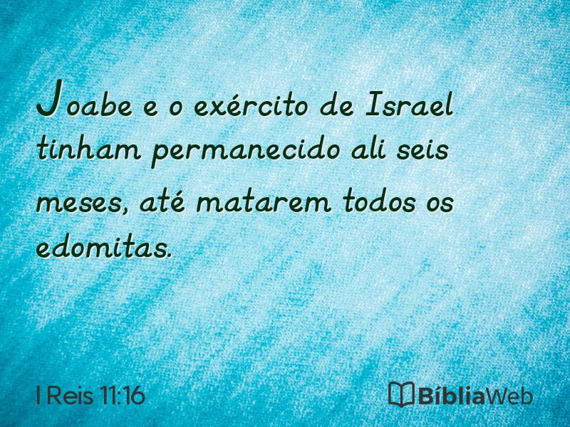 I Reis 11:16 em imagem para compartilhar
