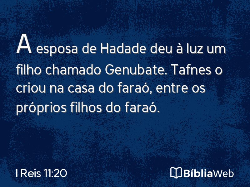 I Reis 11:20 em imagem para compartilhar