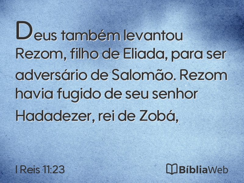 I Reis 11:23 em imagem para compartilhar
