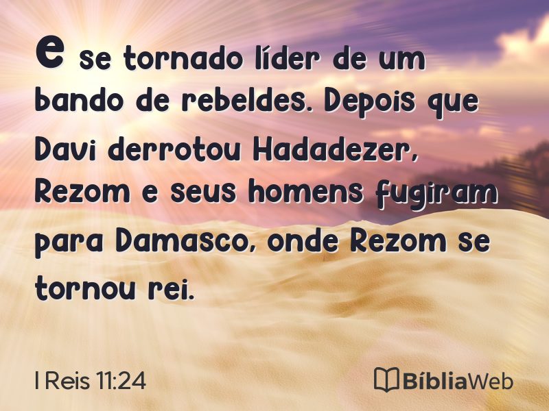 I Reis 11:24 em imagem para compartilhar
