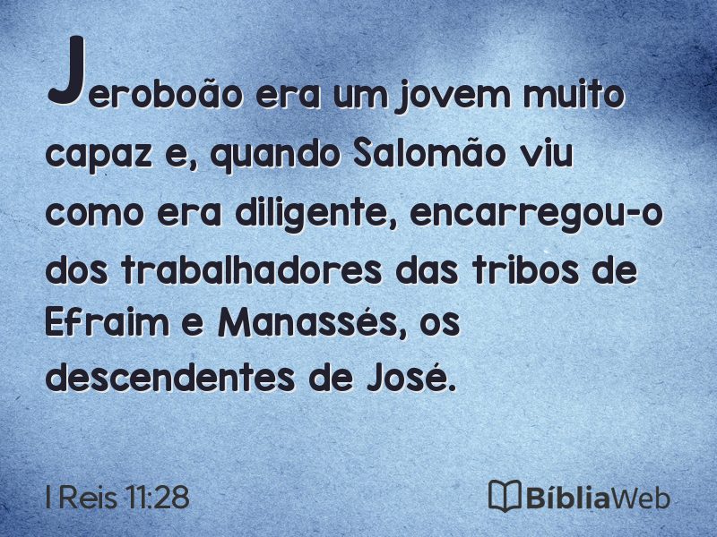 I Reis 11:28 em imagem para compartilhar