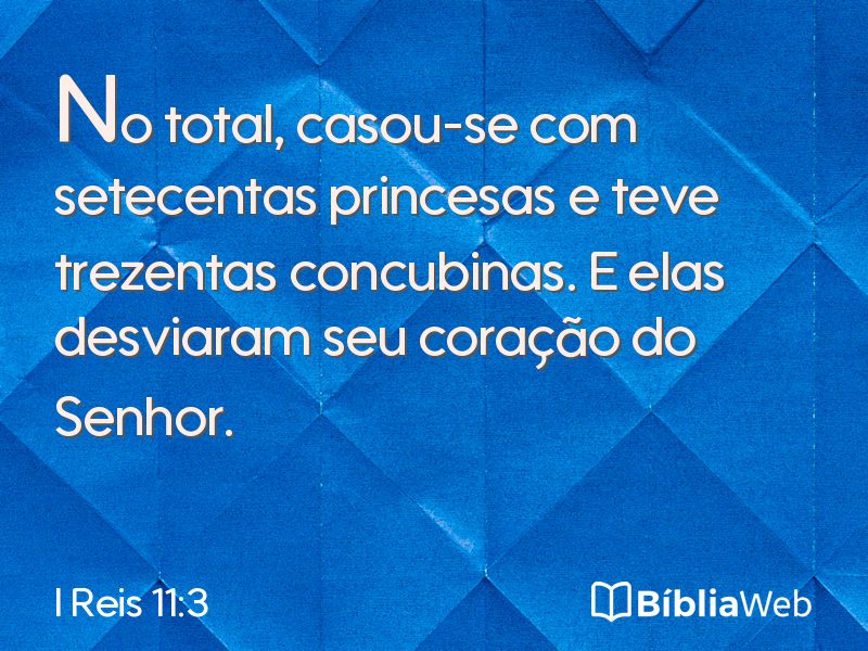 I Reis 11:3 em imagem para compartilhar