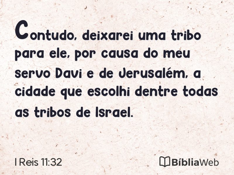 I Reis 11:32 em imagem para compartilhar