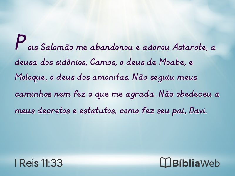 I Reis 11:33 em imagem para compartilhar