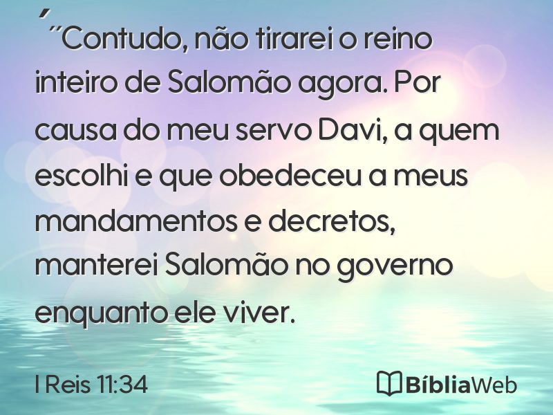 I Reis 11:34 em imagem para compartilhar