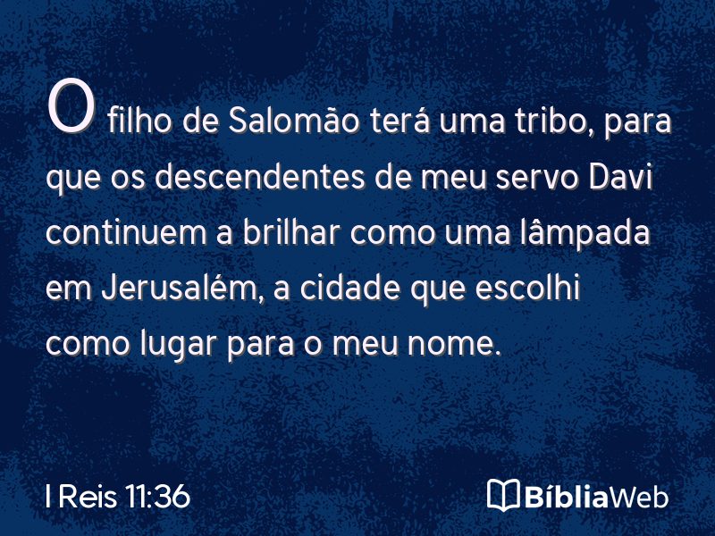 I Reis 11:36 em imagem para compartilhar