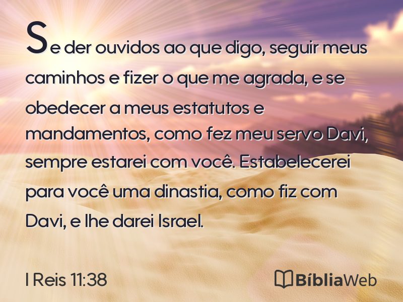 I Reis 11:38 em imagem para compartilhar