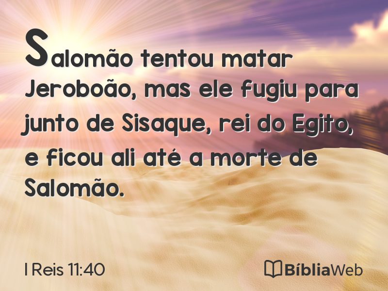 I Reis 11:40 em imagem para compartilhar