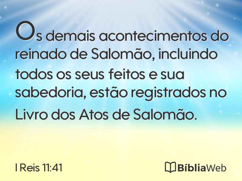 I Reis 11:41 em imagem para compartilhar