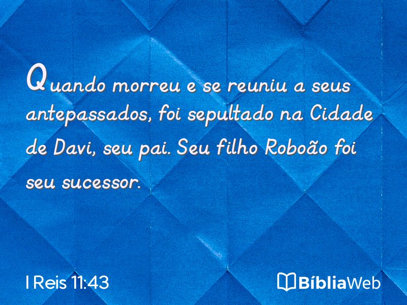 I Reis 11:43 em imagem para compartilhar
