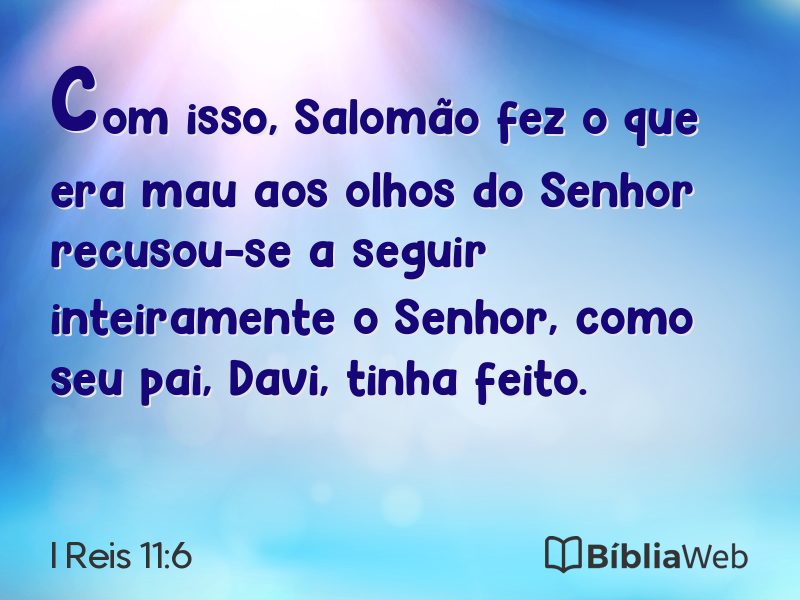 I Reis 11:6 em imagem para compartilhar