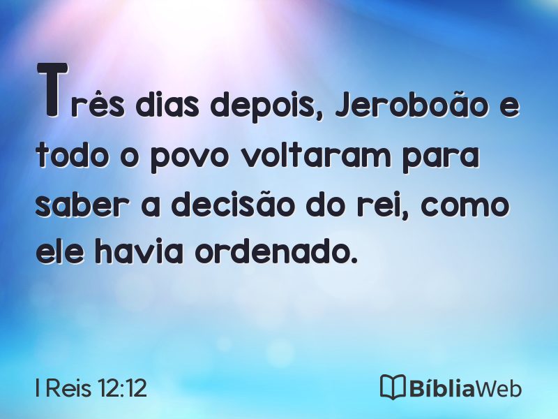 I Reis 12:12 em imagem para compartilhar
