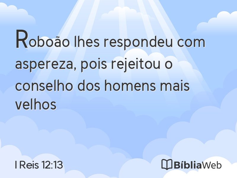 I Reis 12:13 em imagem para compartilhar