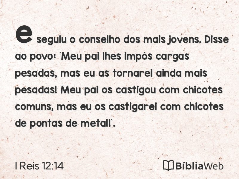 I Reis 12:14 em imagem para compartilhar