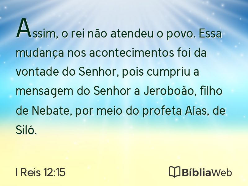 I Reis 12:15 em imagem para compartilhar