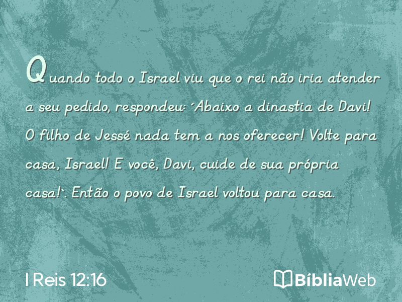 I Reis 12:16 em imagem para compartilhar