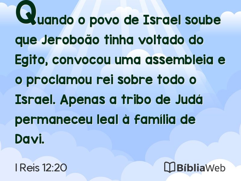 I Reis 12:20 em imagem para compartilhar