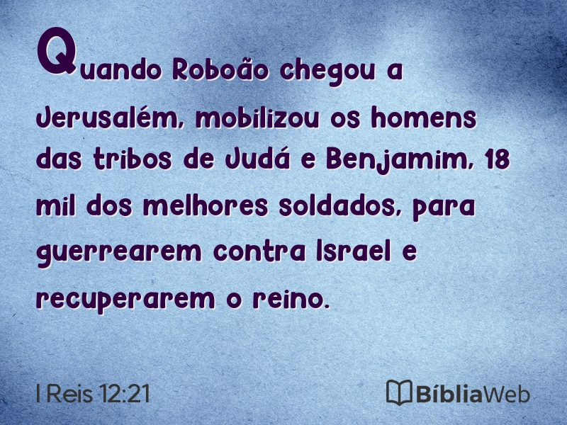 I Reis 12:21 em imagem para compartilhar