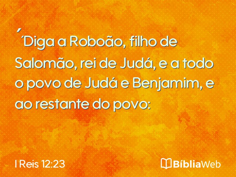I Reis 12:23 em imagem para compartilhar
