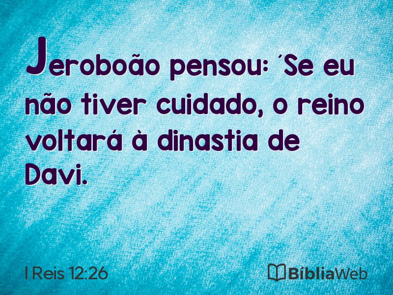 I Reis 12:26 em imagem para compartilhar
