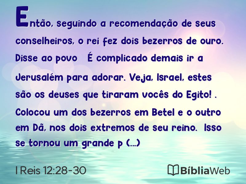 I Reis 12:28-30 em imagem para compartilhar