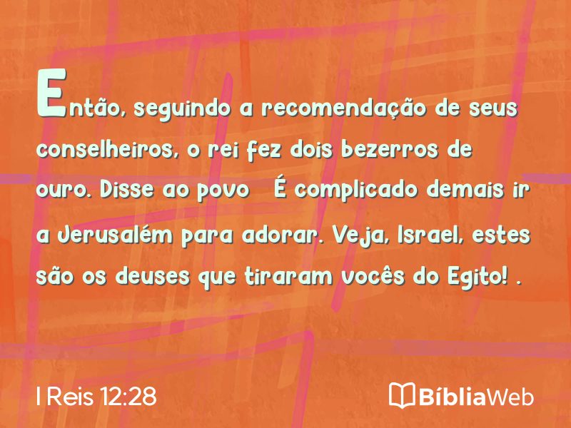 I Reis 12:28 em imagem para compartilhar