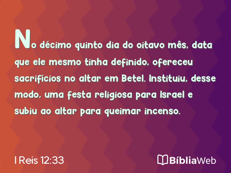 I Reis 12:33 em imagem para compartilhar