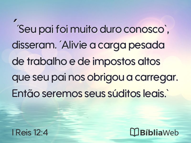 I Reis 12:4 em imagem para compartilhar