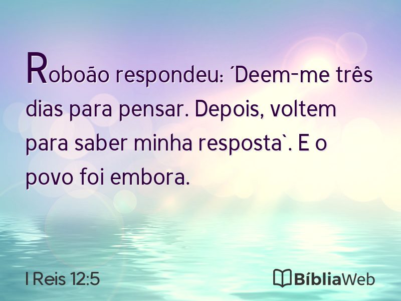 I Reis 12:5 em imagem para compartilhar