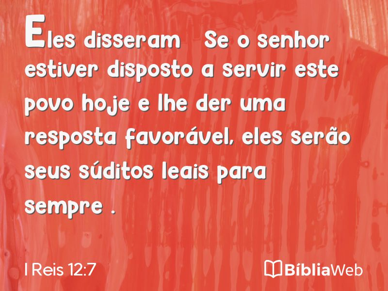 I Reis 12:7 em imagem para compartilhar