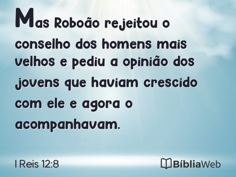 I Reis 12:8 em imagem para compartilhar