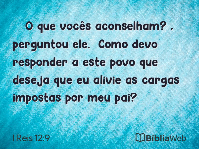 I Reis 12:9 em imagem para compartilhar