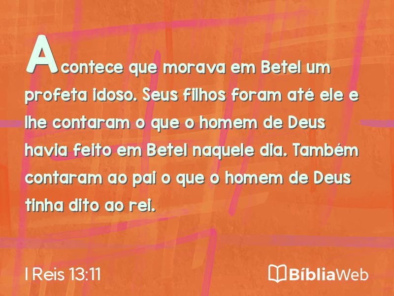 I Reis 13:11 em imagem para compartilhar