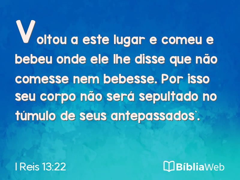 I Reis 13:22 em imagem para compartilhar