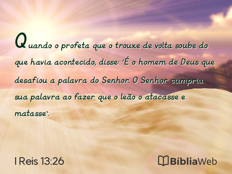 I Reis 13:26 em imagem para compartilhar