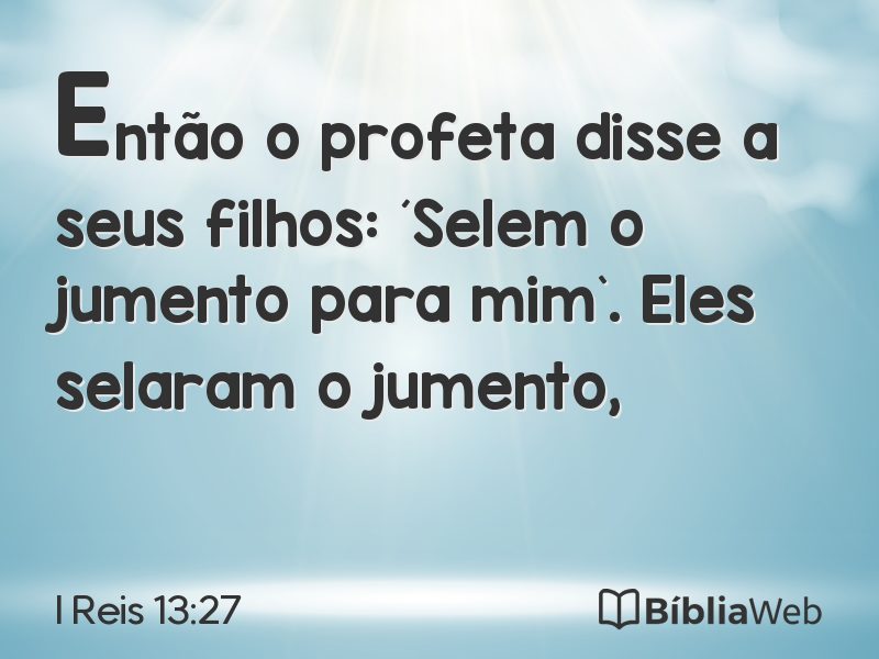 I Reis 13:27 em imagem para compartilhar