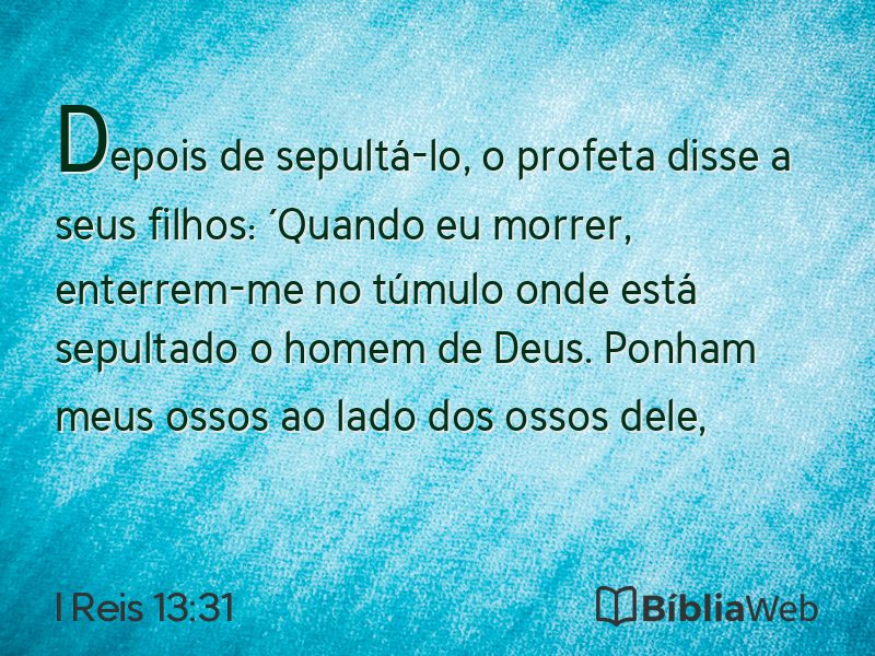 I Reis 13:31 em imagem para compartilhar