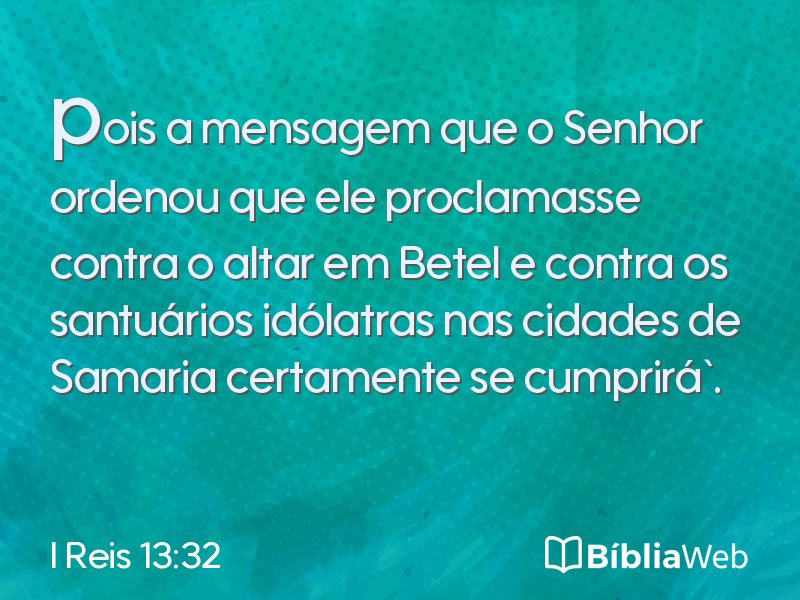 I Reis 13:32 em imagem para compartilhar
