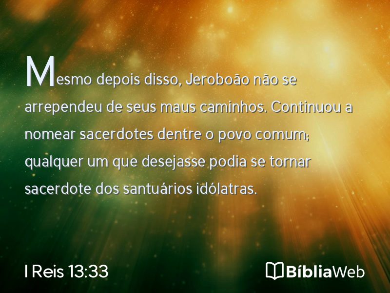 I Reis 13:33 em imagem para compartilhar