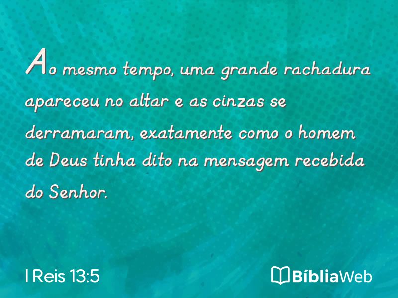 I Reis 13:5 em imagem para compartilhar