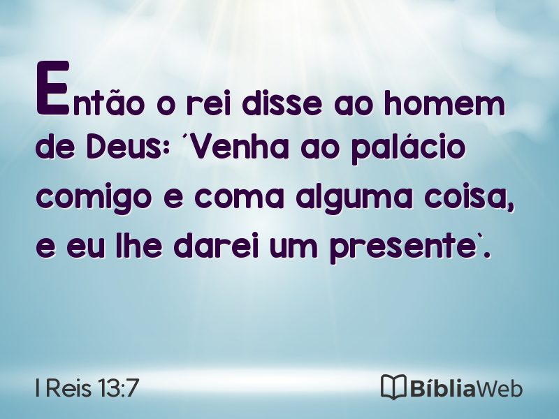 I Reis 13:7 em imagem para compartilhar