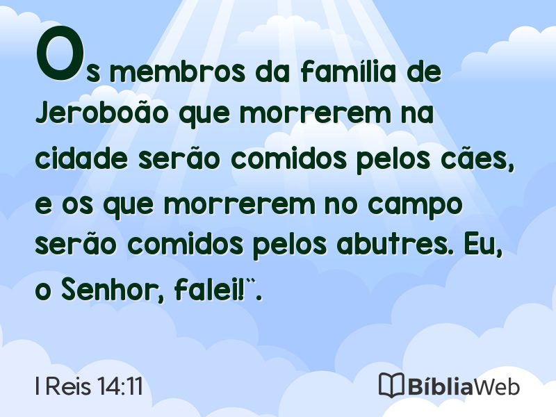 I Reis 14:11 em imagem para compartilhar